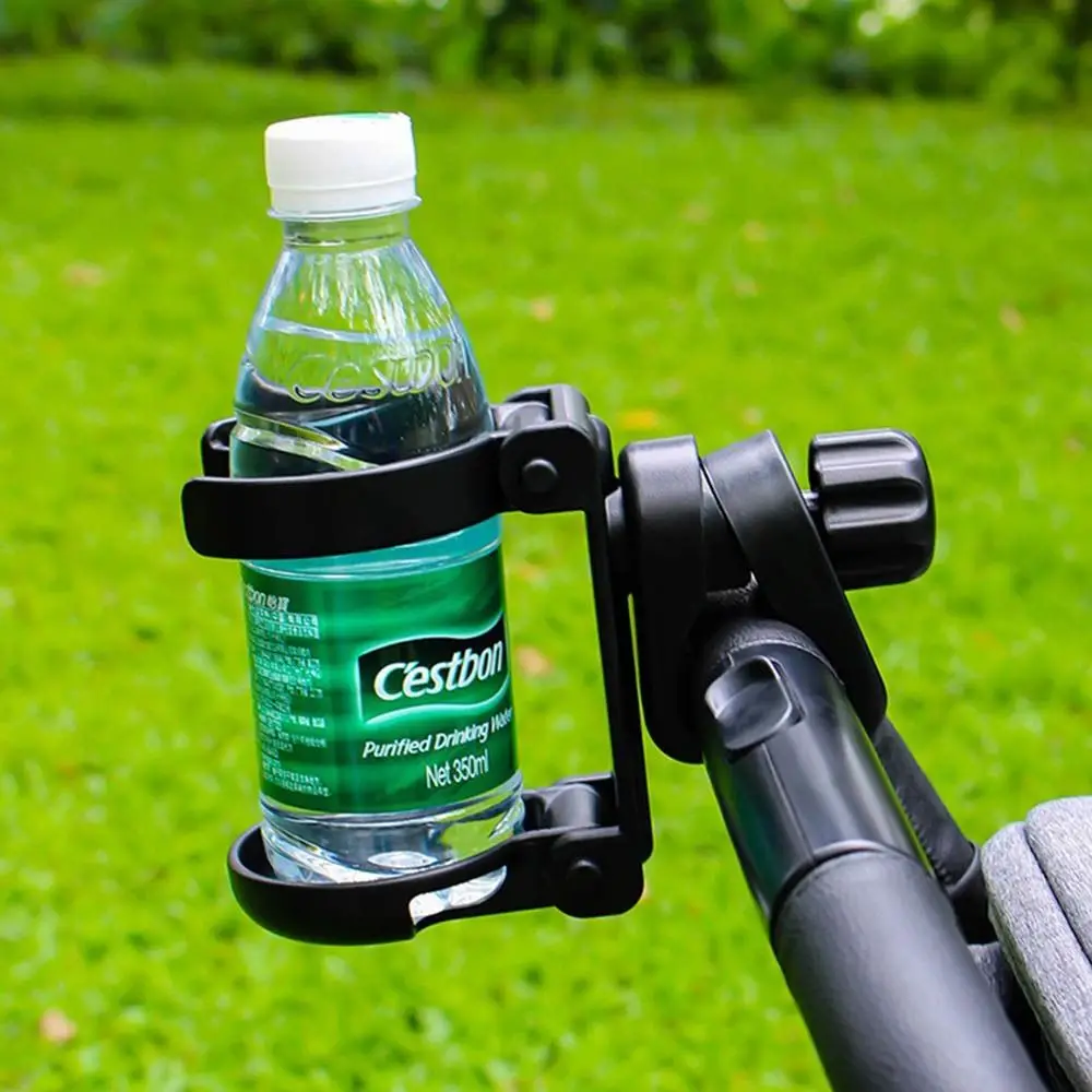 Foldable Baby Stroller Cup Holder Black Rotatable Stroller Bottle Holder Non-slip Adjustment Children Bicycle Cup Rack