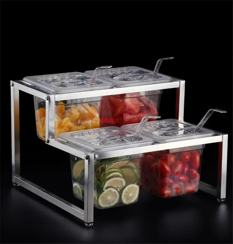 Acrylic transparent GN pans Visible food square pots Exhibition plate tray milk tea shop basin Containers Storage box with rack 3