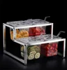 Acrylic transparent GN pans Visible food square pots Exhibition plate tray milk tea shop basin Containers Storage box with rack 3