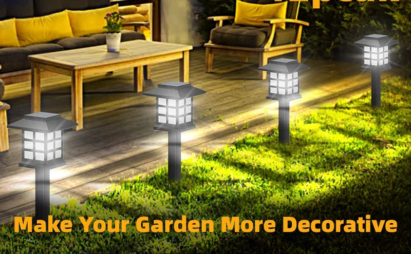 2/4/6/8/10/12Pcs Solar LED Pathway Lights Outdoor Waterproof Walkway Garden Deco