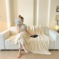 Spring Throw Blanket for Couch, Cozy Warm Plush Striped Blanket for Sofa Bedroom Living Room, All Season Use Festival Home Decor 2