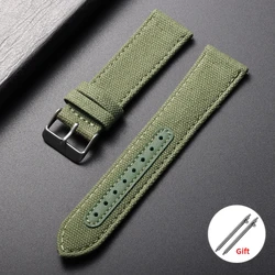 Versatile Nylon Watch Strap - Woven Canvas Sport Band with Quick Release - 22mm (Army green)