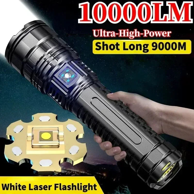 

1000W LED Flashlights Rechargeable Zoom Tactical Torch High Power Emergency Searchlight 15000mah Battery With COB Side Light