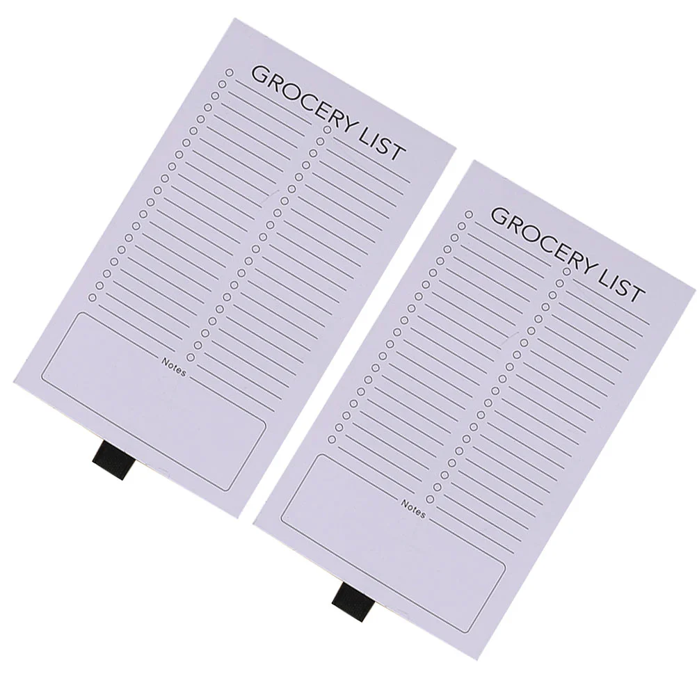 

2 Pcs Notepads Scratch List Grocery Single Portable Magnetic for Refrigerator Shopping White Do Fridge Notebook Office