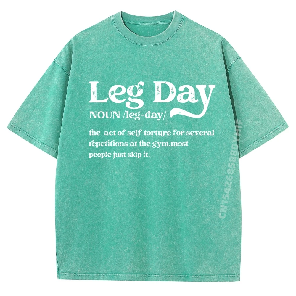 Casual Leg Day Definition Gym Pump T-Shirt Dad Classic Christmas Round Neck 100% Cotton Fabric T-Shirt Retro washed Tee Shirt Leg Day Definition Gym Pump Cover Oversized Gym Workout lightgreen