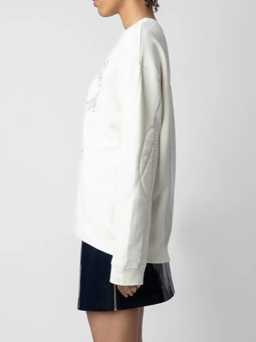 

Rainbow Wing Pattern for Women O-Neck Long Sleeve Female Fashion Autumn Winter Cotton Pullover