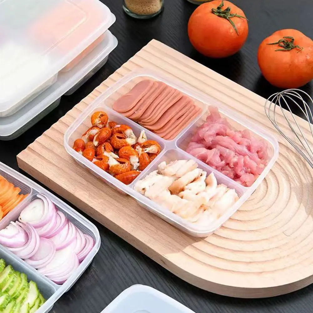 Fridge Food Storage Crisper Kitchen Fooding Sorting Sealed Box Fruit Vegetable Preservation Frozen Meat Fresh Divided Organizer