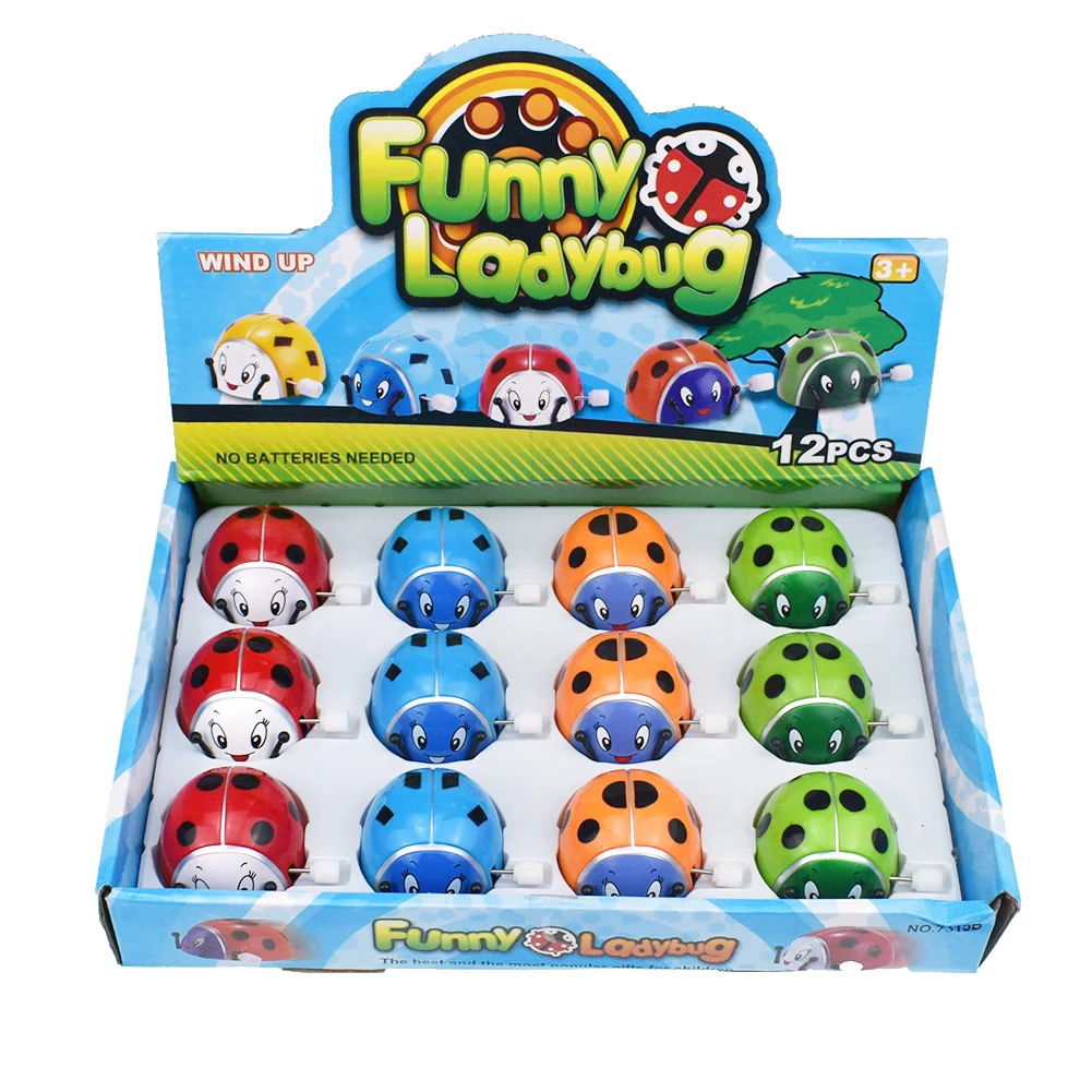 1 Pcs Novelty Funny Children Clockwork Toy Simulation Ladybug Tighten Will Somersault Turn Circle Clockwork Toy Fun Toys