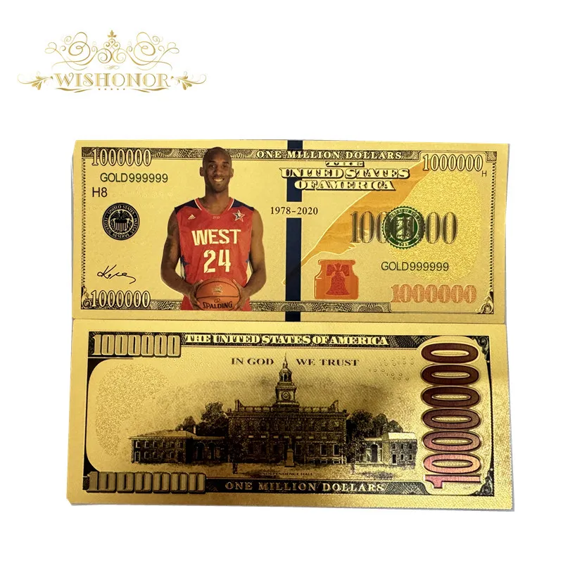 Description Picture 5 of itemNice 10pcs/lot America Kobe silver Banknotes 100 Dollar Banknotes in 24k Gold Plated Fake Money Gold Plated Business Gift