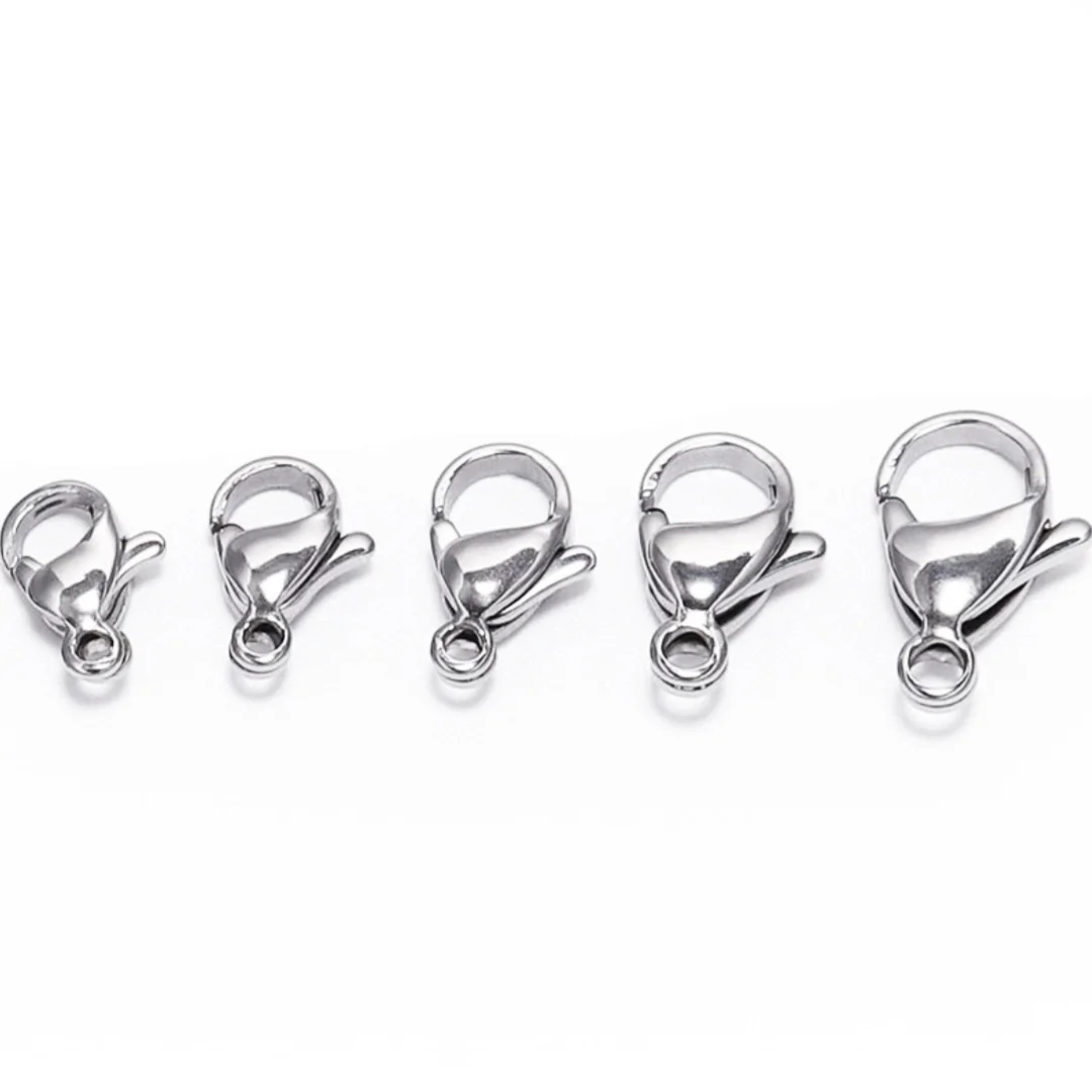 

30Pcs Stainless Steel Lobster Clasp Charms Connectors Necklace Findings Crafts Hooks Clasps DIY End Bracelet Jewelry Making