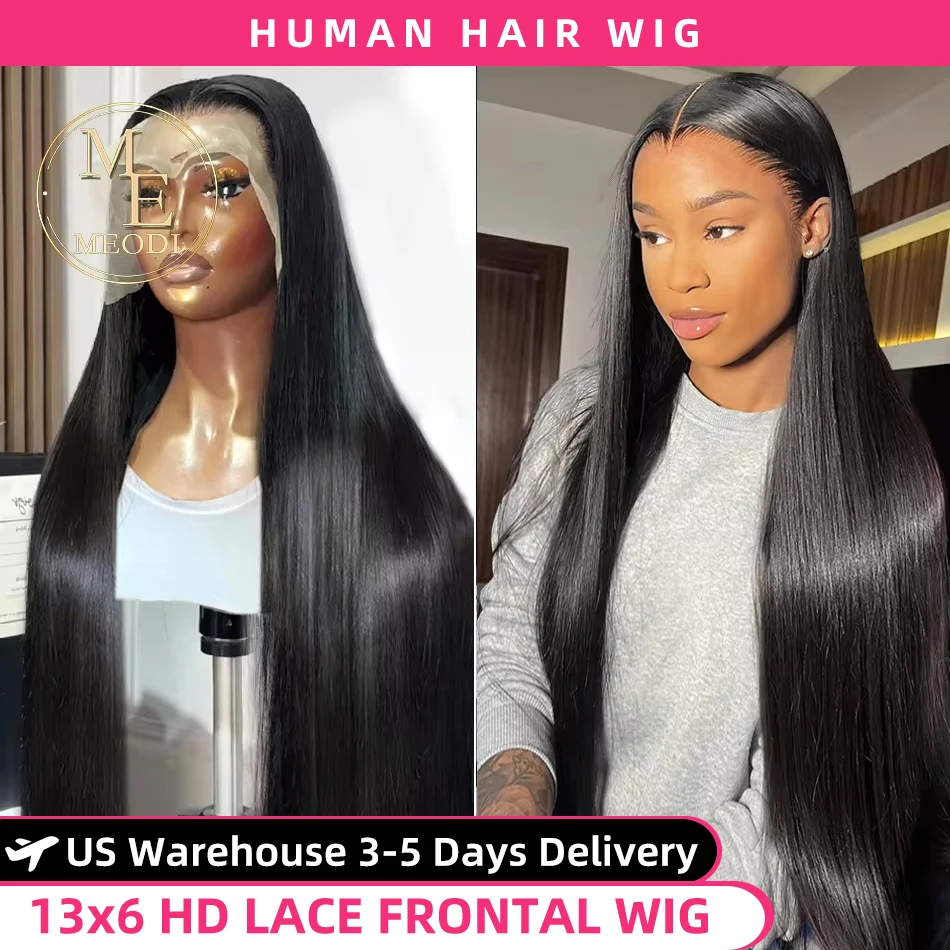 13x6 Hd Bone Straight Lace Frontal Human Hair Wigs 30 40 inch 13x4 Lace Front Wig Brazilian 360 Pre Plucked Wigs For Women
