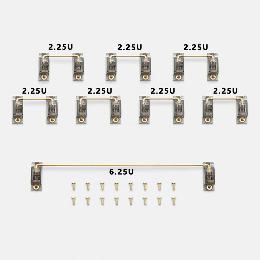 Transparente Preto Transparente Banhado a Ouro Pcb Parafuso no Estabilizador para Teclado Mecânico Everglide Crystal v3 Bm60 Bm65 Gmk67 Gh60 - Imagem 2