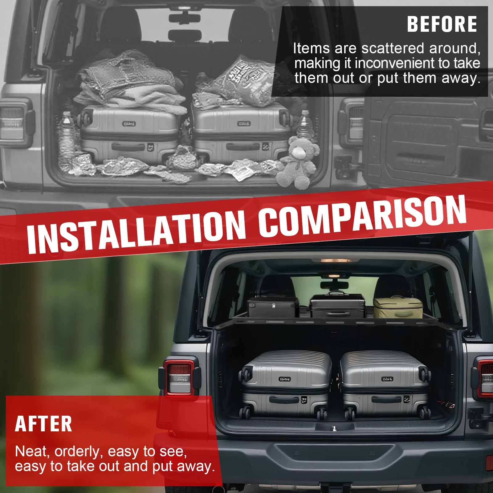 Rust Proof Steel Car Trunk Storage Basket Organizer