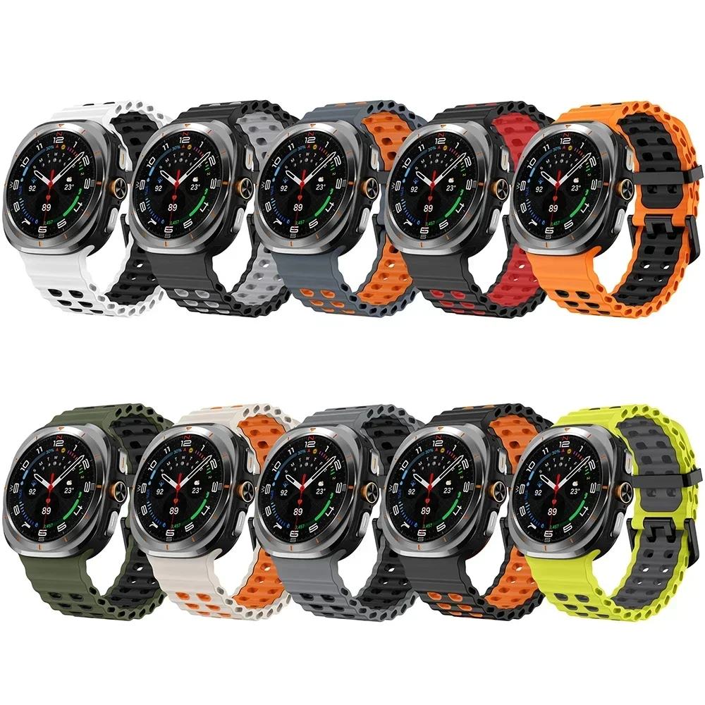 Sport Two-Tone Silicone Watch Strap Bracelet - Premium Marine Band Accessory