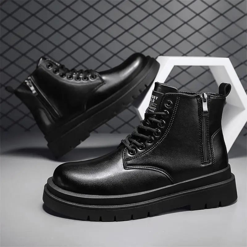

Leather Shoes Men's Autumn 2023 New Boys High Heel High Top Casual Kitchen Chef Work Sports Men's Shoes