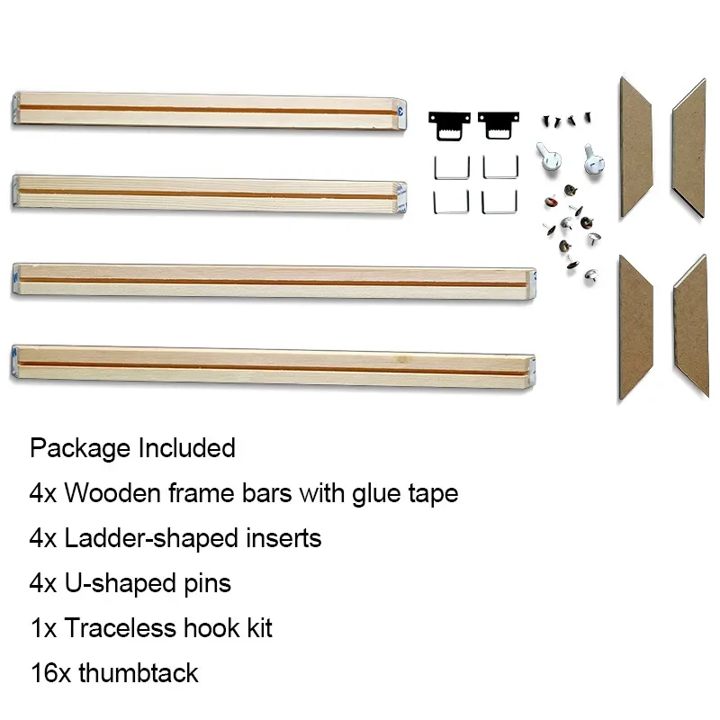 DIY 단단한 나무 사진 프레임, 다이아몬드 페인팅 캔버스 페인팅 또는 포스터 1 세트, 스트레치 스트립 설치