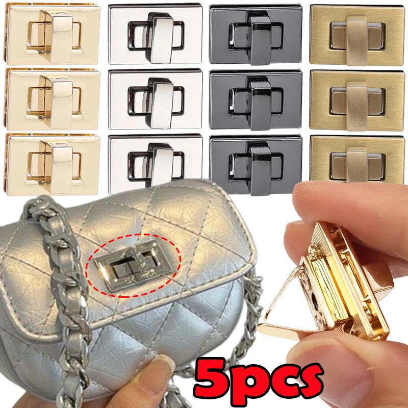 

5pcs Metal Locks Bag Clasp Catch Buckles for Handbags Shoulder Bags Purse Totes Closures Snap Clasps DIY Craft Bag Accessories