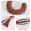 Christmas Pet Chew Toy Cotton Rope Interactive Bone Shape Christmas Tree For Dogs Puppy Teeth Cleaning Relieve Boredom Toys 4