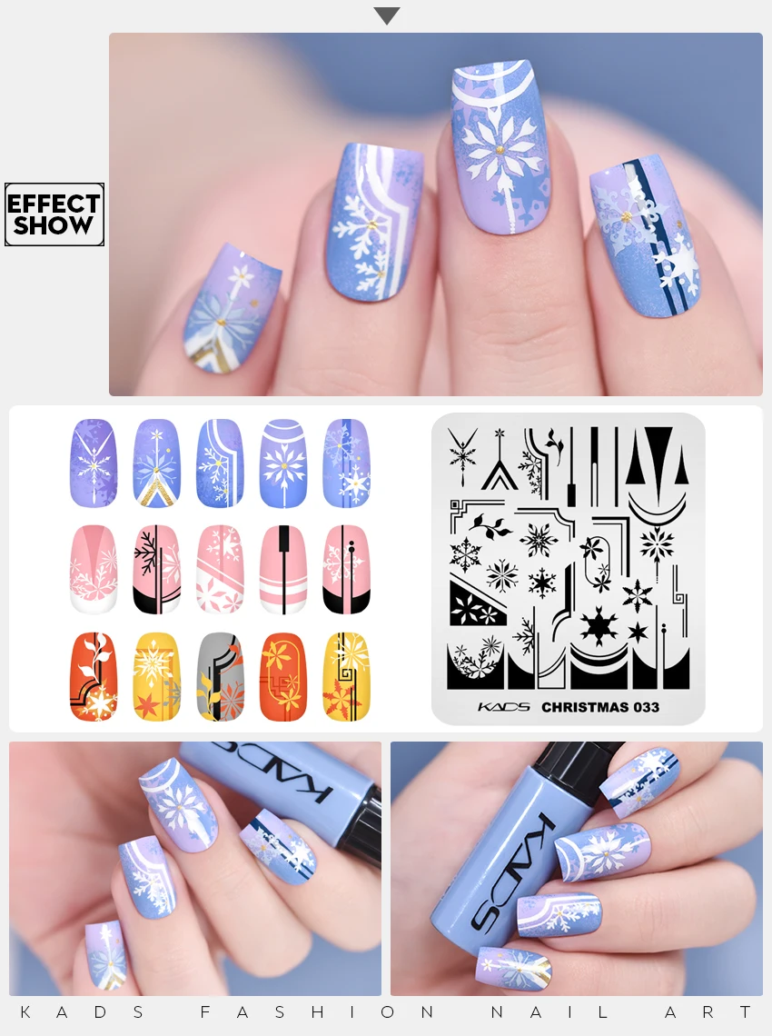 Description Picture 6 of itemKADS Christmas Nail Art Stamping Plates Snowflakes Halloween Skull Ghost Image Stamp Templates Print Manicure Stencils Tools