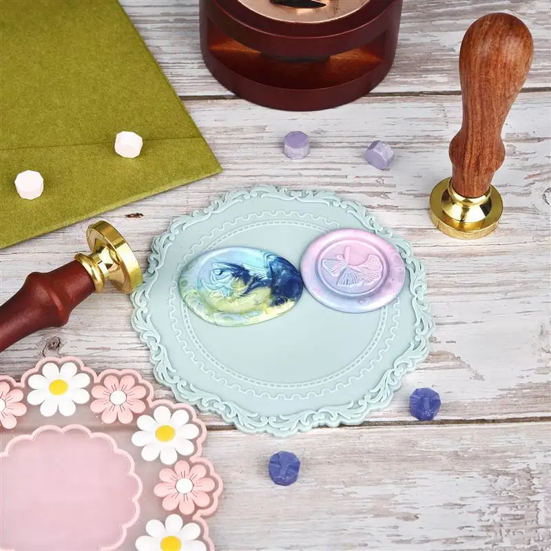 Silicon Sealing Wax Board Pad Wax Seal Stamps Mold Paint Backing For DIY Sealling Stamp Pads Heat Insulation A Coaster seal wax sealing wax beads wax seal stamp wax seal stamp set silicone stamps