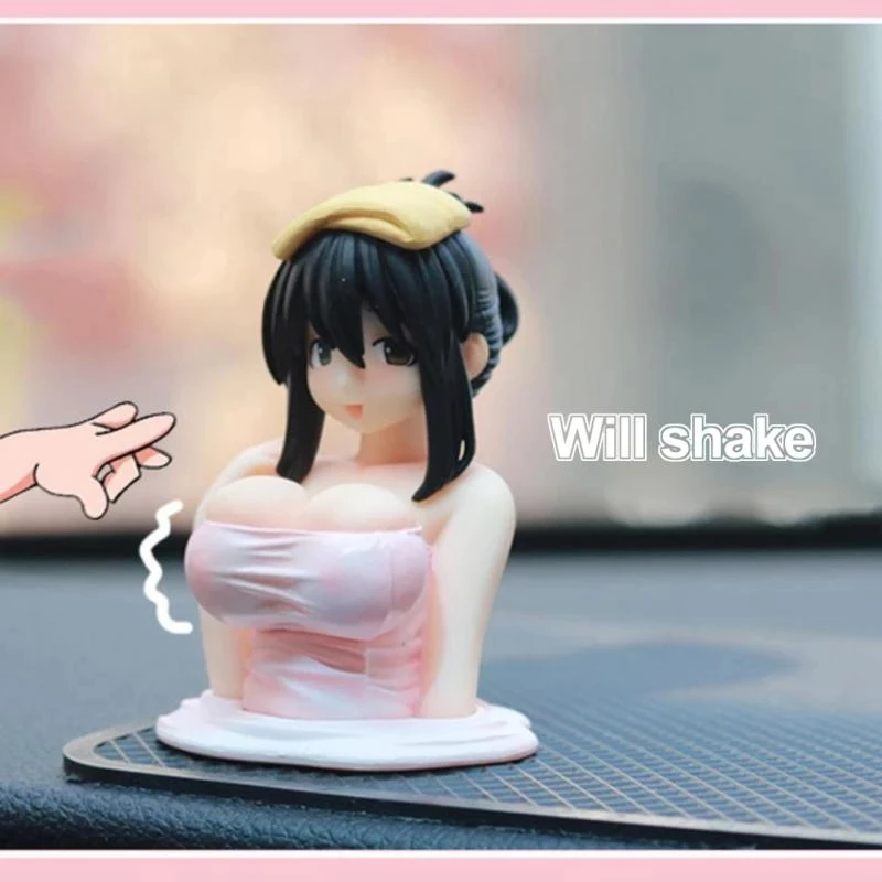 Sexy Anime Shaking Boobs Console Dashboard Interior Accessory Girls Boys  Kanako For Car Sexy Doll Figurine Car Decoration GIFT