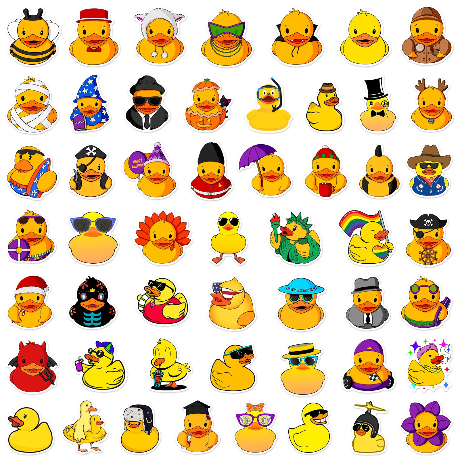 Cute Funny Yellow Duck Stickers for DIY Decor and Accessories
