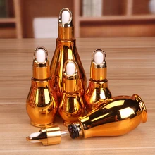 

10ml-100ml Gold Glass Dropper bottle Reagent Eye Dropper Aromatherapy Liquid Essential Oil pipette bottle refillable bottles
