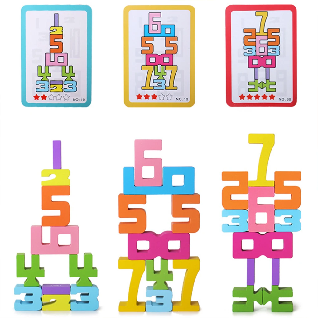 Digital Building Blocks Children's Educational Toys 1-3 Years Old Baby Early Education Large Particle Color Building Block Toys