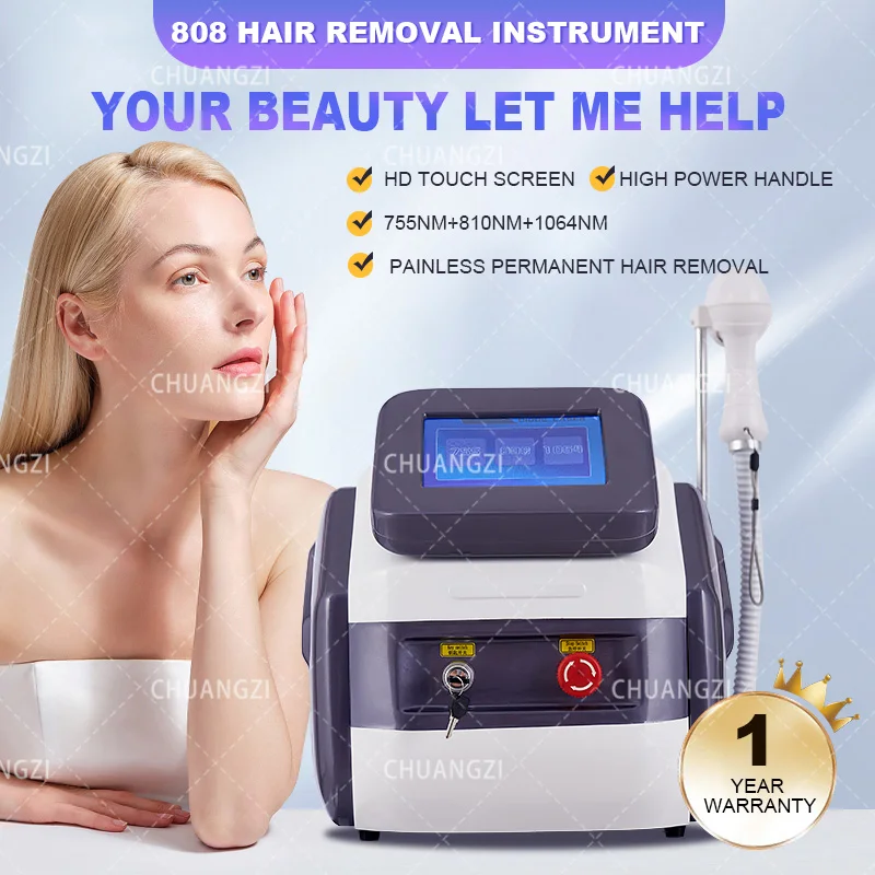 

Permanent Ice Platinum Hair Removal Machine 3 Wavelength 755nm 808nm 1064nm 2000W American Lase-r Diode Salon Woman Epilator