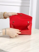 Pochette carrée en cuir PU pour femme, sac de soirée luxueux, sac glamour, élégant, exquis, silencieux, document solide 5