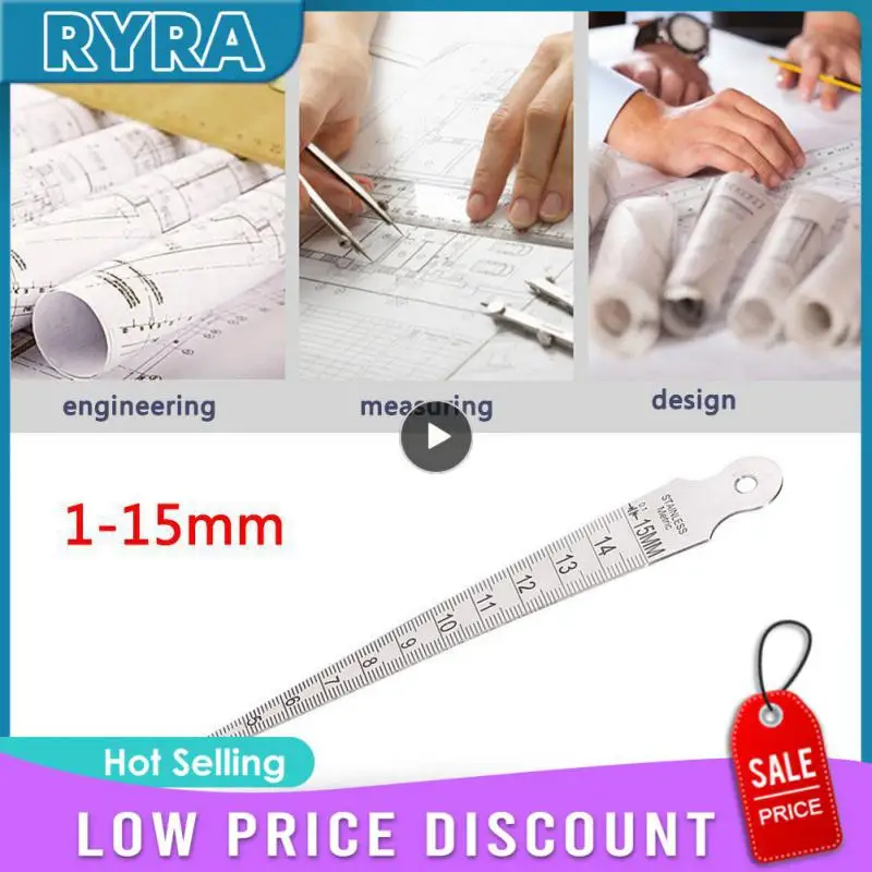 

Gap Ruler Filler Gauge Gap Measurement Durable Steel Ruler Wedge Feeler Gauges Precise Measurement Easy Clearance Checking