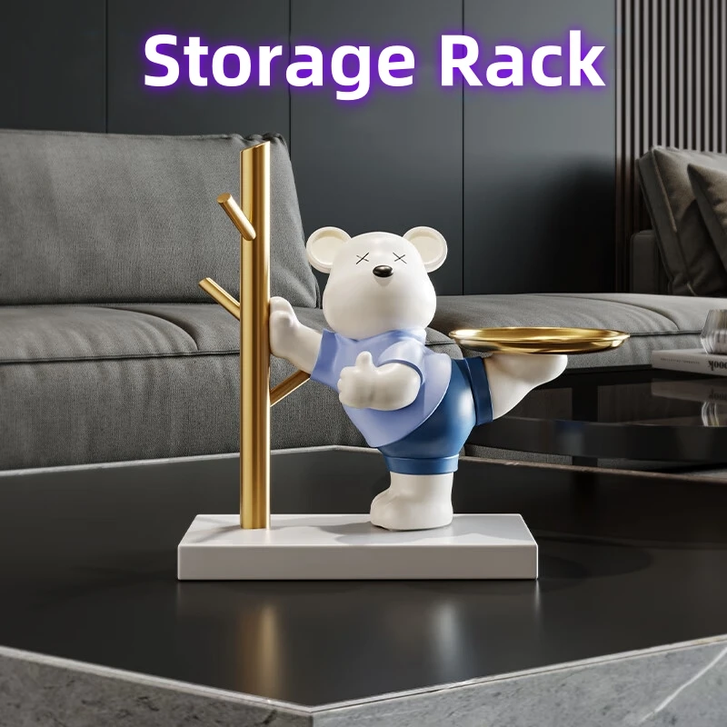 

Home Decoration Creative Storage Rack Multi-functional Hook Gifts for Friends and Parents Lovely Bear Statue Office Supplies