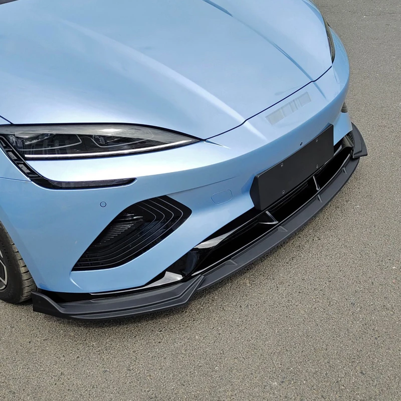 Front Bumper Lip for BYD Seal EV Air Splitter Car Body Kit Spoiler 2022 2023 2024 Black Skirts Accessories