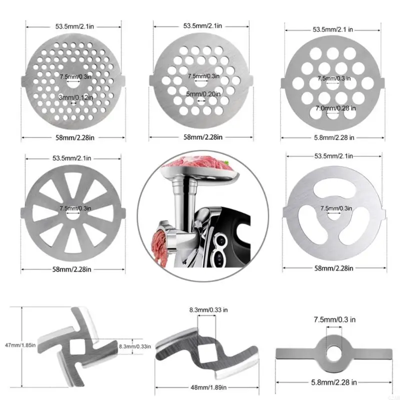 G2AB Grinder Disc Mincer Plate with Hole Professional Replacement Part meat grinder spare parts food grinder attachments