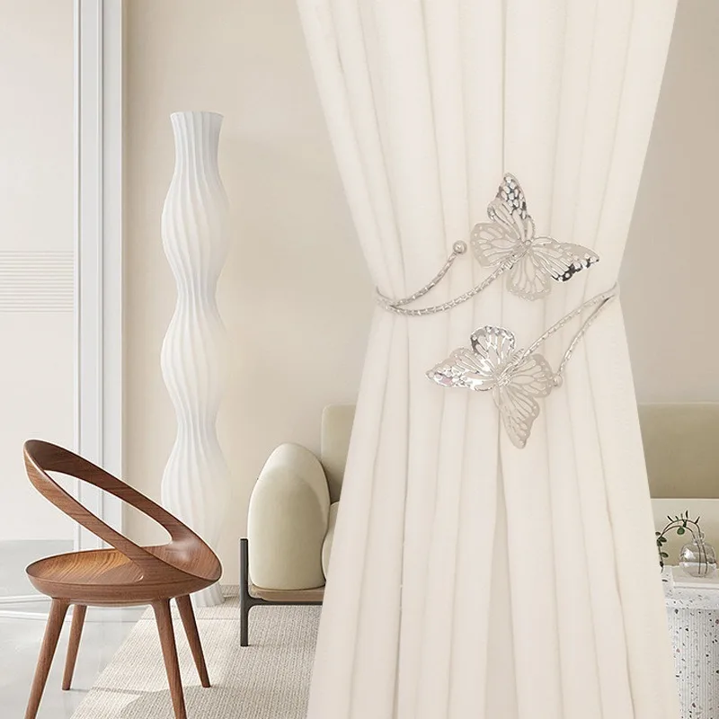 1pc /2pcs  Metal Leaf Clip Curtain Rings - Decorative Opening Hooks for Window Drapes, Easy Slide Design for Home Interio