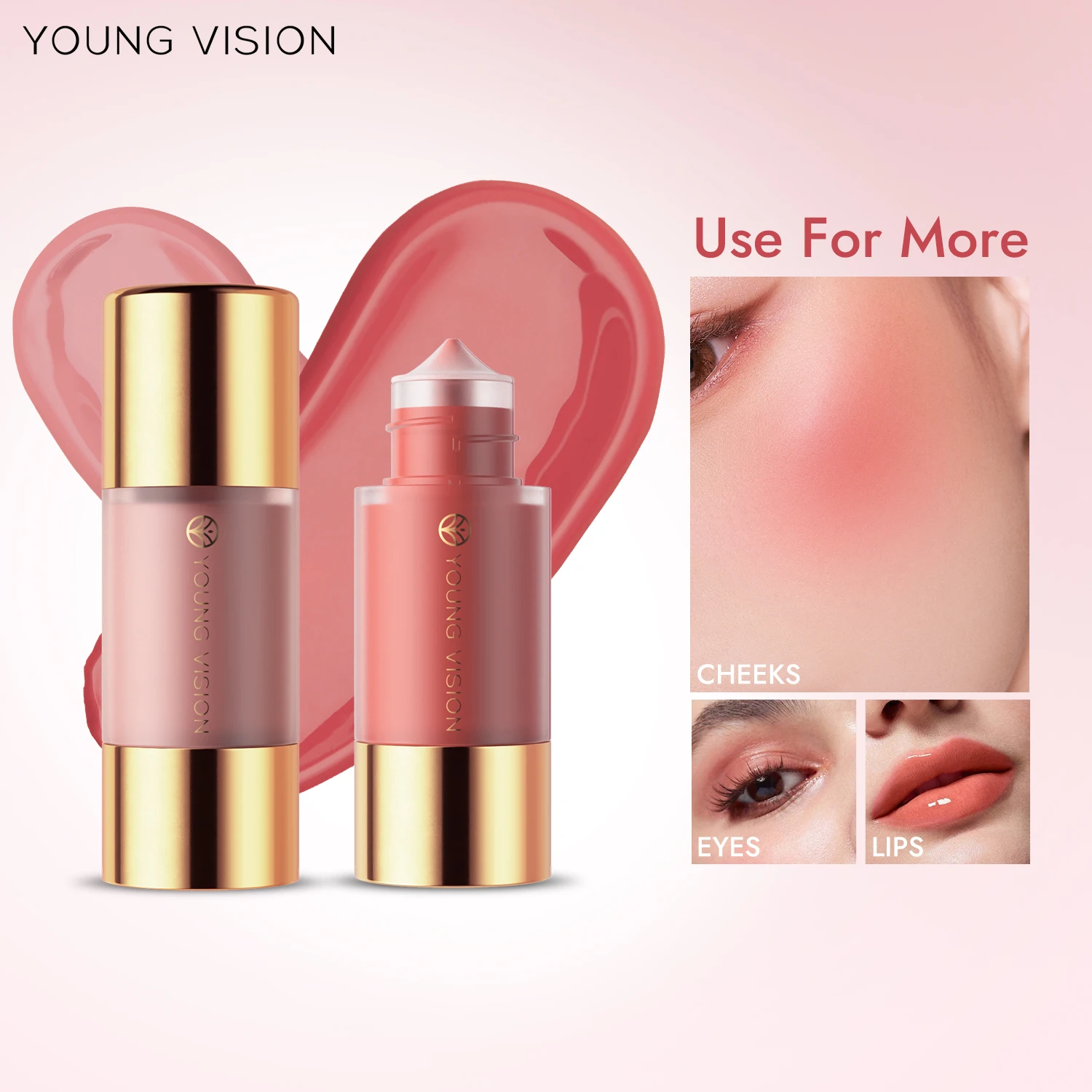 YOUNG VISION 8 colors long-lasting Bottom press moisturizing easy makeup blush pencil solid creamy Liquid blusher blush stick liquid blush blush cream cream blusher facial blusher