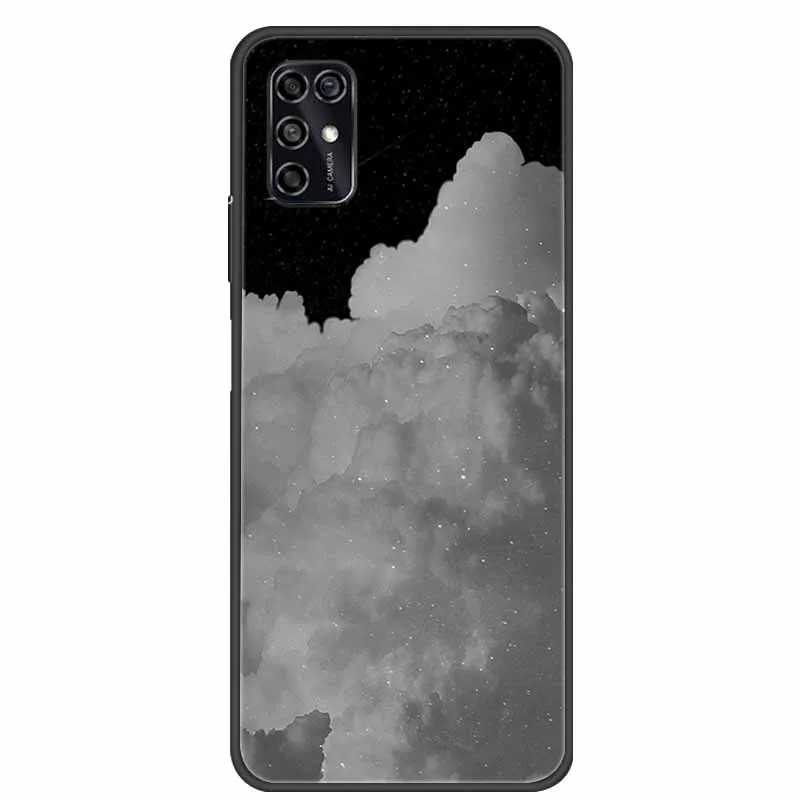 Black Silicon TPU Soft Phone Cover with Cartoon Design