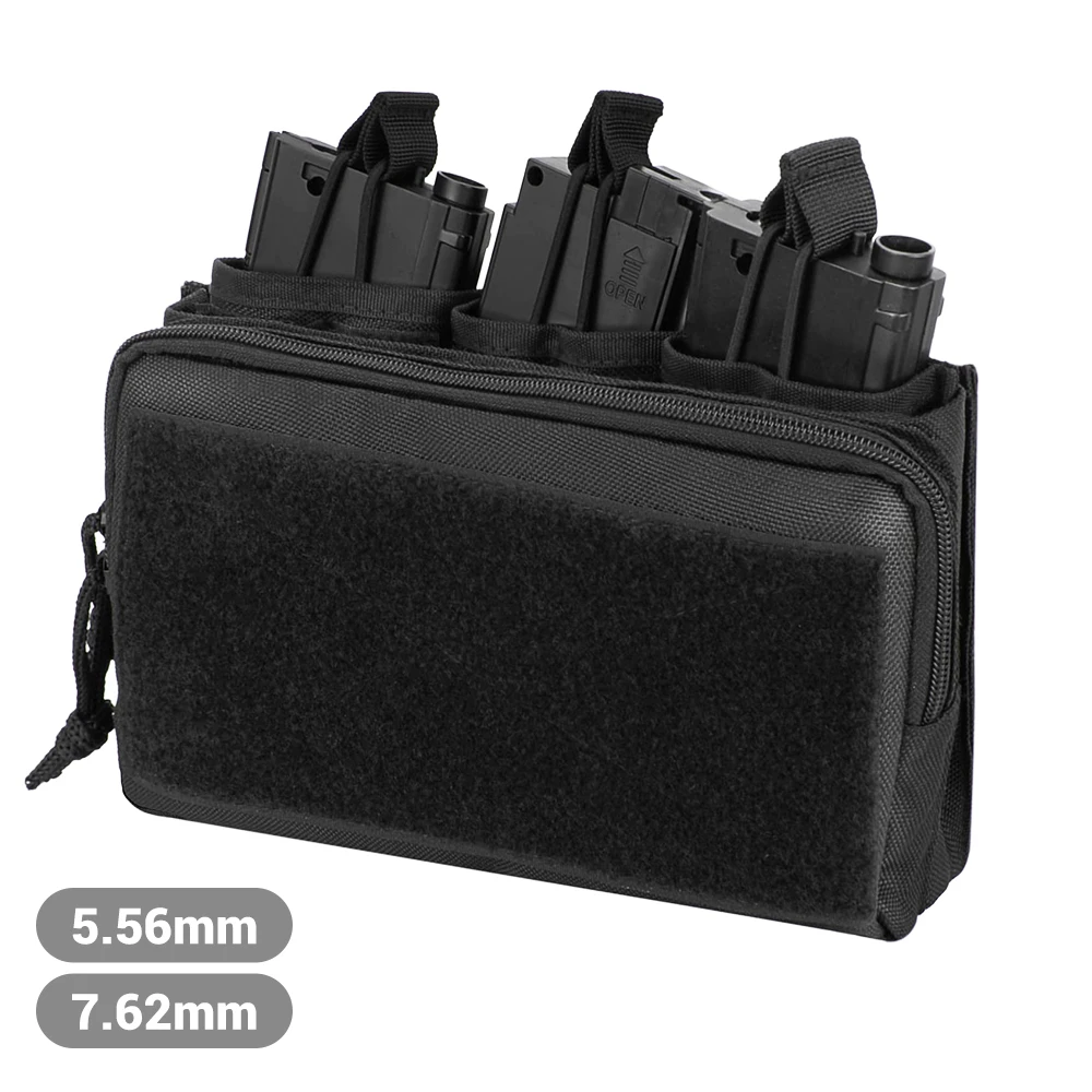 Tactical Pouch Triple Magazine Pouch 5.56Mm 7.62Mm Mag Pouch Molle Pouches Porta Cartucce Triple Open Top Mag Pouch Airsoft