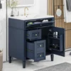 30" Bathroom Vanity with Single Sink Combo, Modern Undermount Bathroom Sink Cabinet with 2 Drawers Blue 1