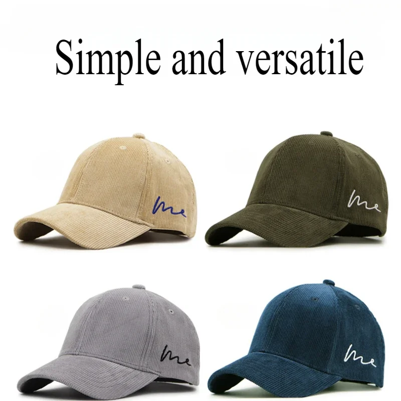 Spring Autumn Big Size Corduroy Baseball Caps 100%Cotton Embroidery Unisex Baseball Hat for  Men Adjustable Outdoor Hip Hop Hats 2