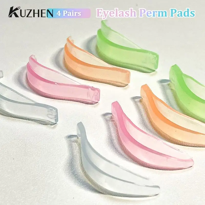 

4 Pairs Jelly Color Eyelash Perming Pad Colorful Reusable False Eye Lash Curler Patches Lash Lift Shield Pad Beauty Salon