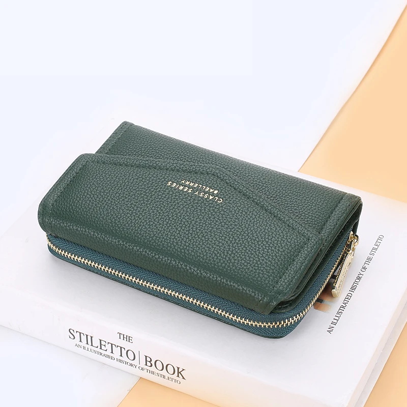 Baellerry Women Wallets Fashion Medium Women's Leather Wallet Quality Red Card Holder Black Coin Purses Green Wallets for Women 2