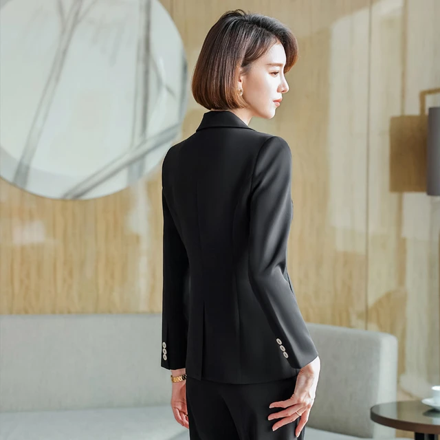 New 2022 Fashion Ladies Black Blazer Women Jacket Long Sleeve Work