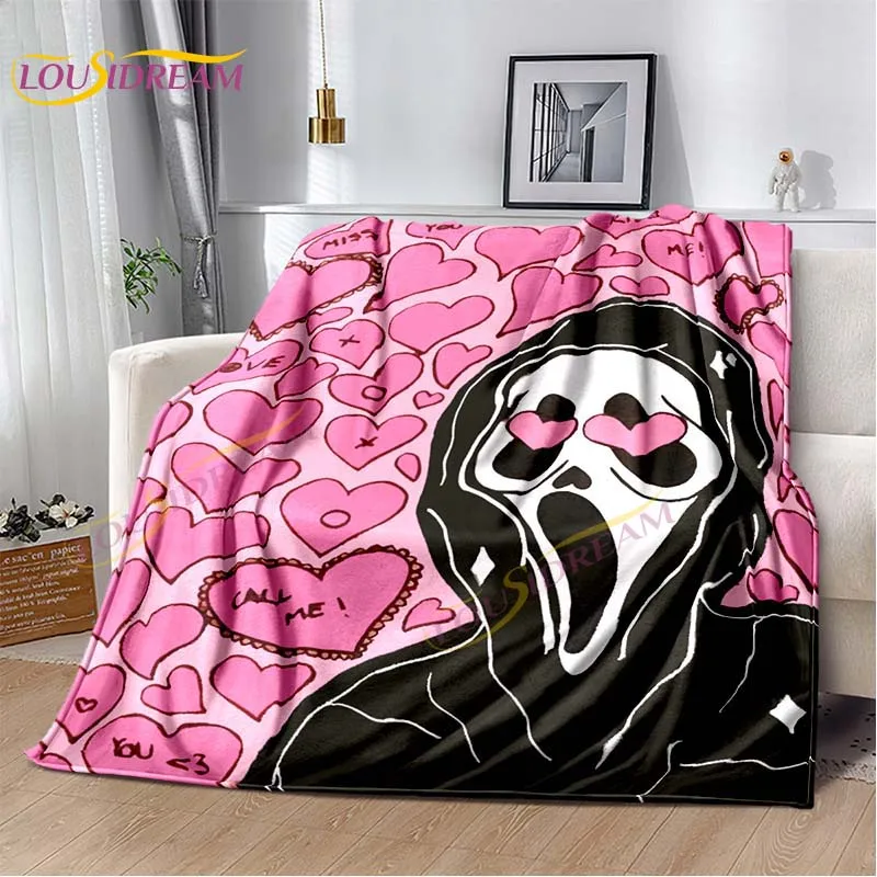 Ghostface Horror Blanket Scream Scary Movie Flannel Blankets For Bed