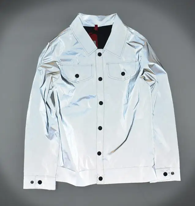 Reflective Shirt Men Spring Blouse Night Jacket
