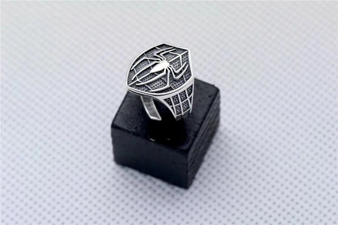 Silver Ring Personality Spider Design Vintage 925 Sterling Silver Man Party Ring Jewelry Birthday Gifts Never Fade
