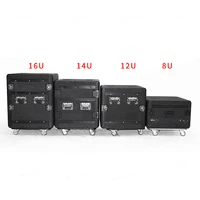 Amplifier Receiver Cabinet Portable PE Plastic Rack Flight Case Shockproof Aviation Box 8U 12U 14U 16U Stage Trunk with Wheels 2