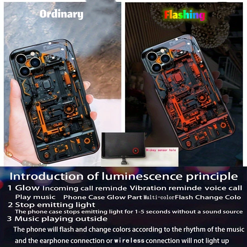 Enhanced Luminous LED Glow Phone Case with Aesthetic Design