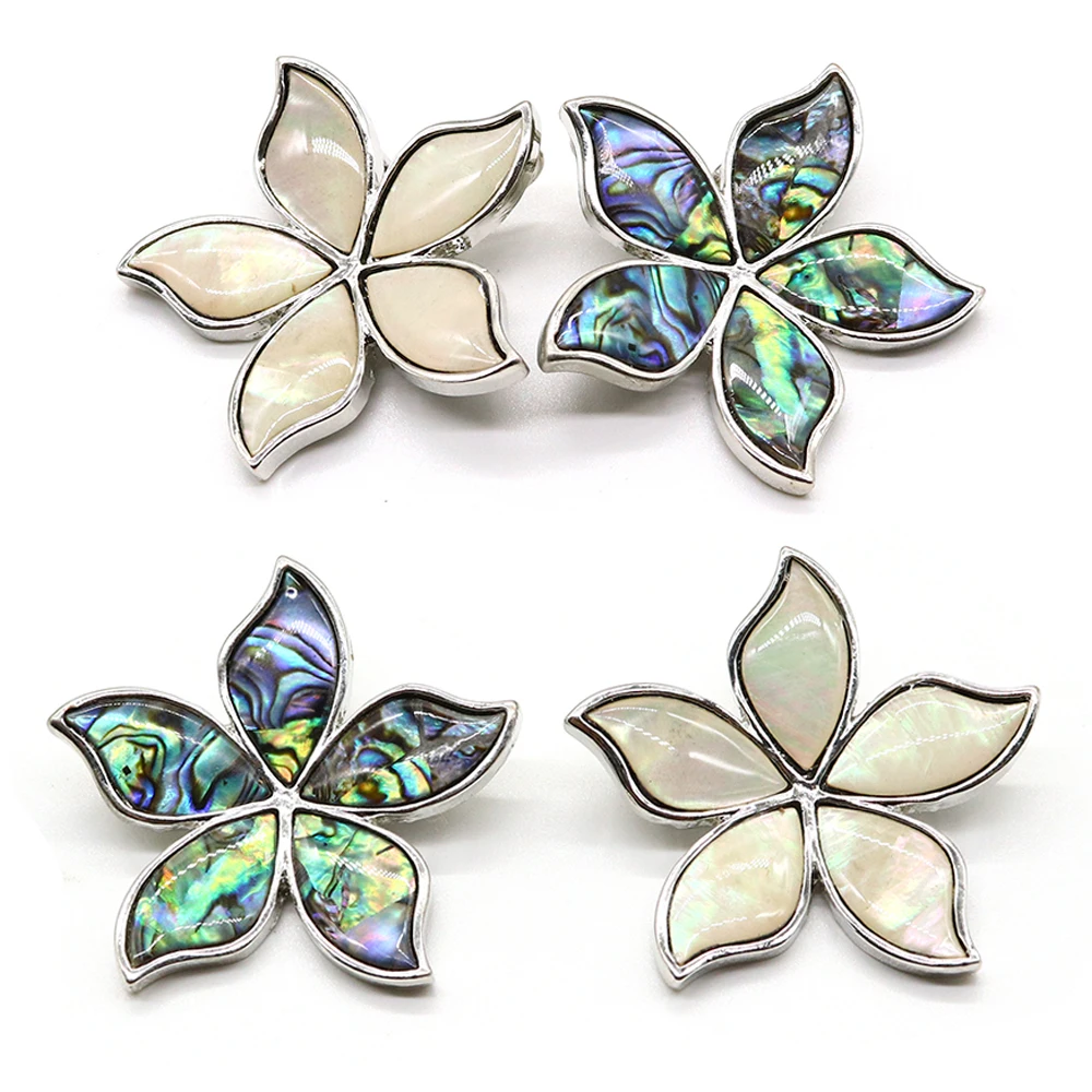 Natural-Abalone-Shell-Brooches-Flower-Shape-Pendants-for-Women-DIY ...