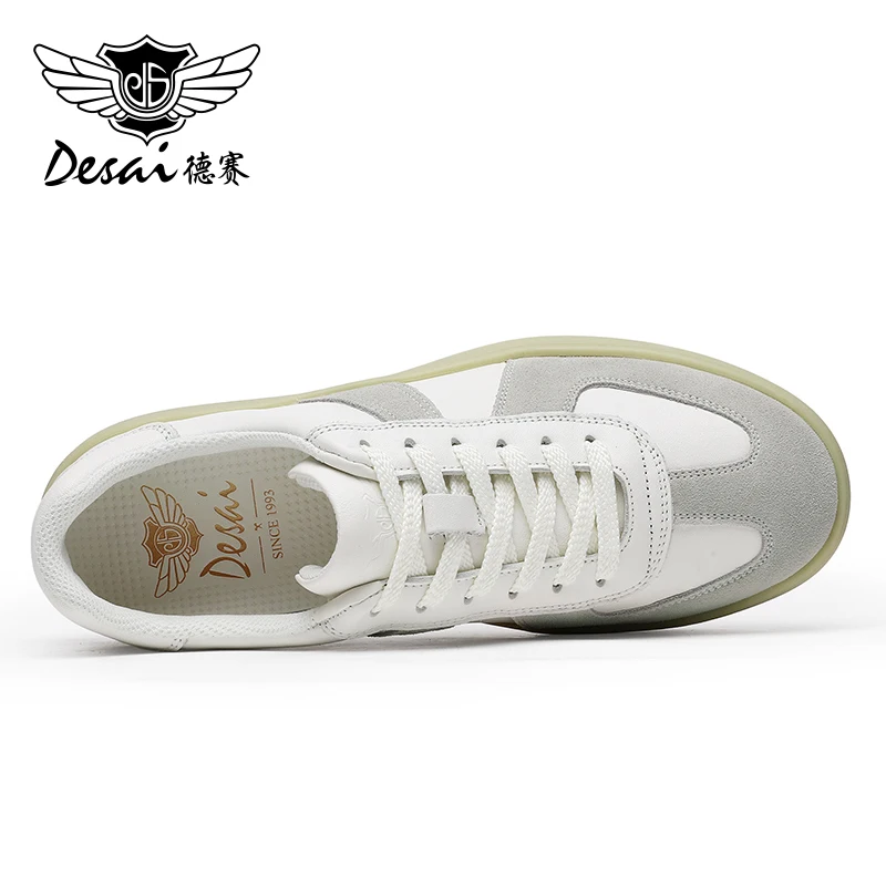 DESAI Men Casual Shoes Genuine Leather Male Sneakers Summer Breathable 2024 New Design Fashion Trainer